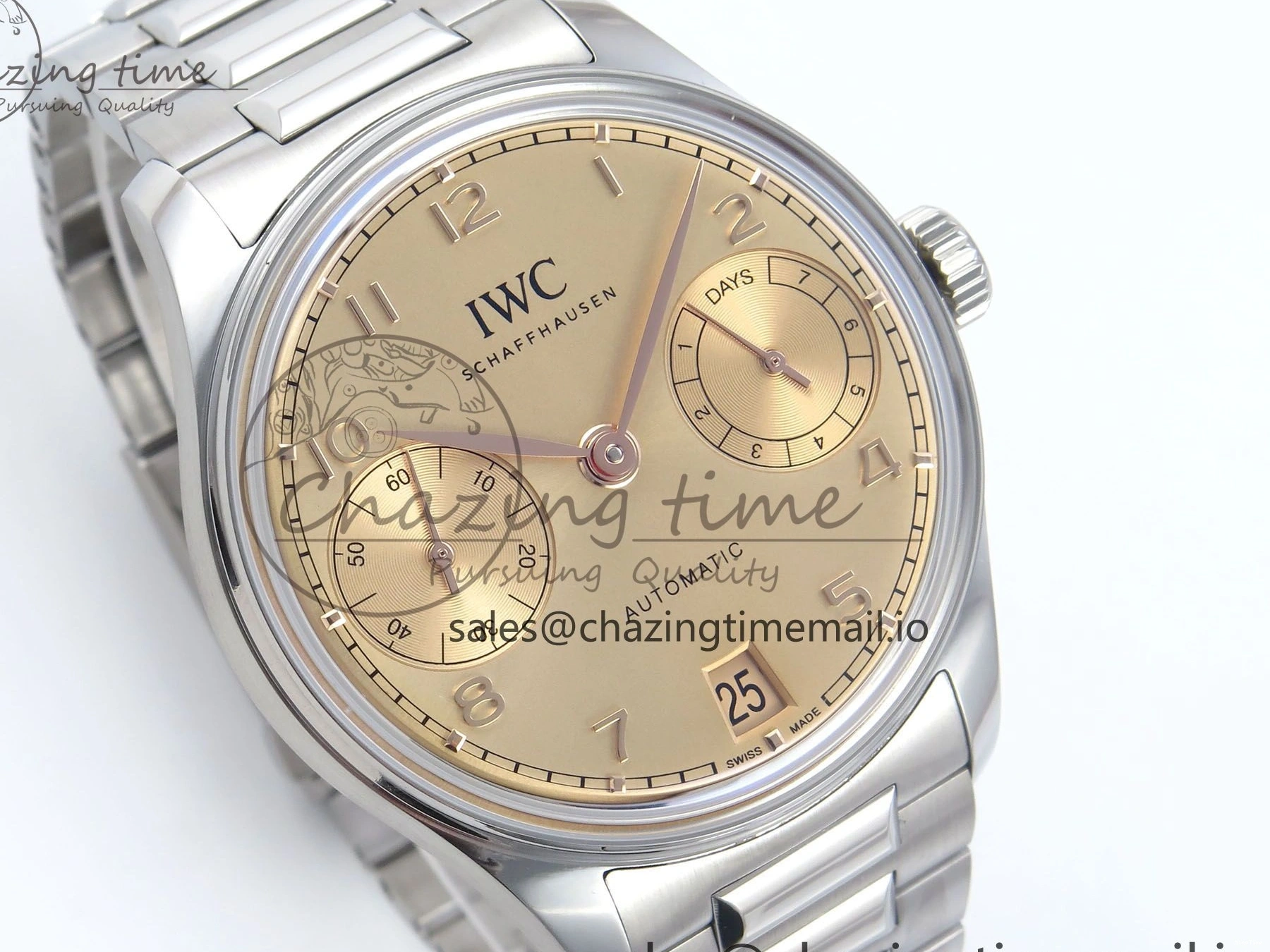 MIROTIME 0312 Portugieser Auto IWC0562B APSF 1:1 Best Edition Gold Dial on SS Bracelet A Reliable 6996